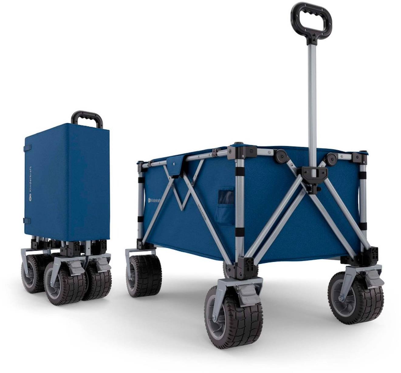 Chariot+De+Transport+Pliable,+Capacite+130+Litres,+Capacite+Charge+100+Kg,+Poids+10kg+Bleu
