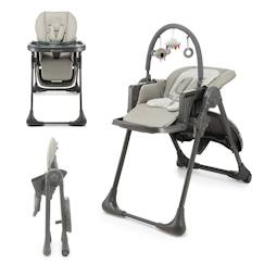 Puériculture-Chaise Haute 2 en 1,  ergonomique, inclinable, pliable avec hauteur réglable