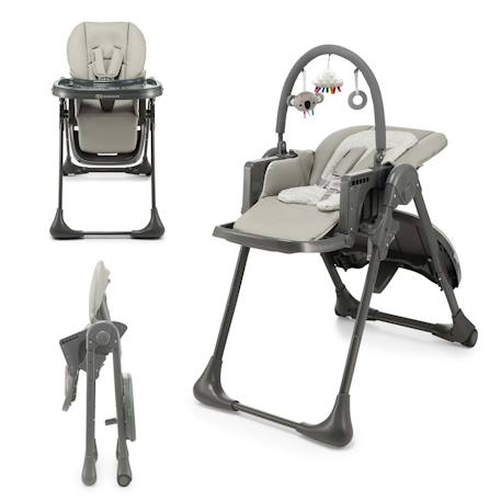 Kinderkraft - Chaise Haute 2 En 1, Ergonomique, Inclinable, Pliable Avec Hauteur Réglable Gris