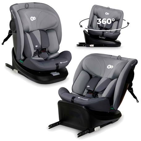Kinderkraft - Siege Auto Rotatif I Size I-grow - 0 À 36 Kg Évolutif, Dès La Naissance Jusqu'à 12 Ans Gris