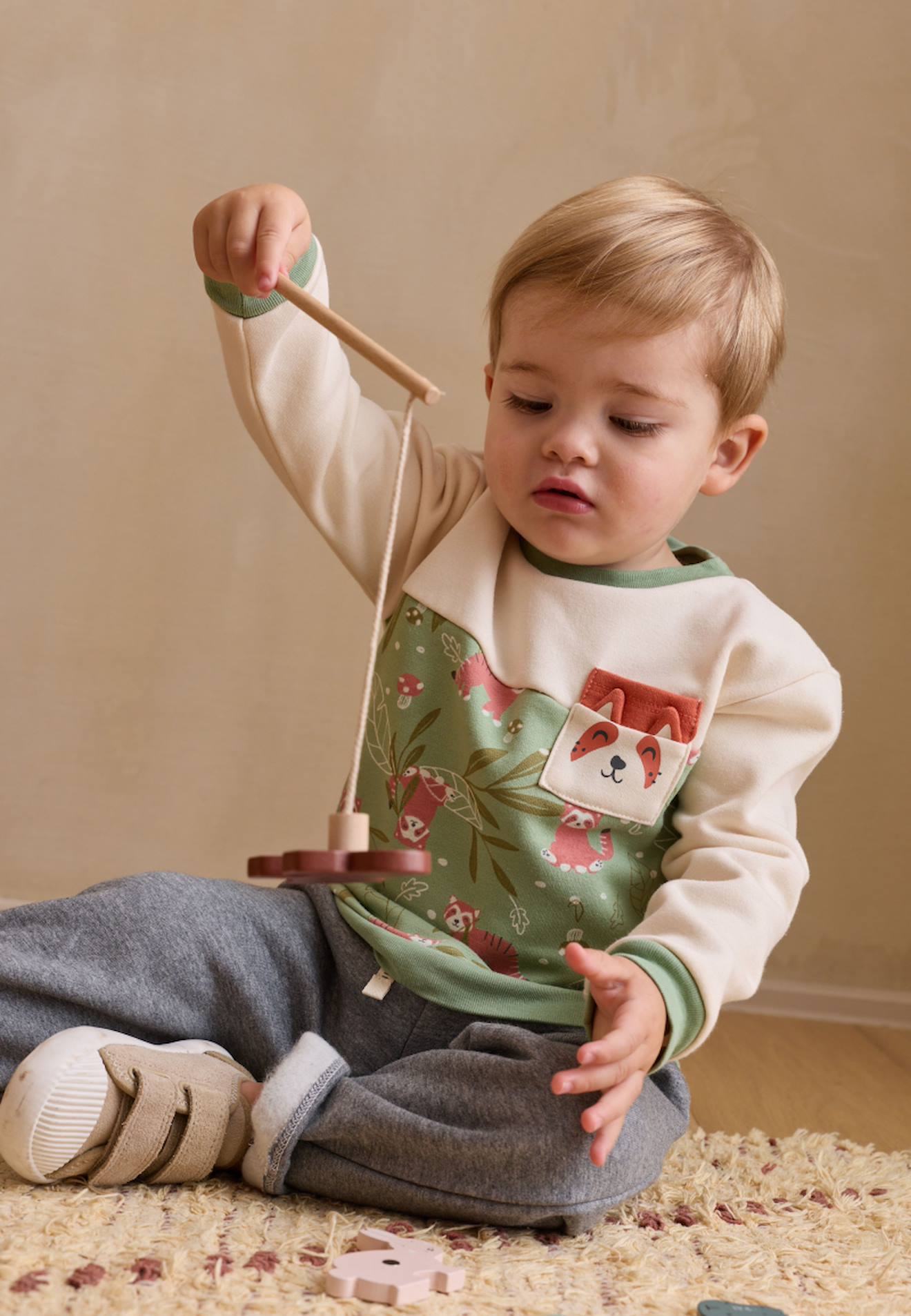 Ensemble Enfant Sweat Et Pantalon En Molleton Gustin Beige