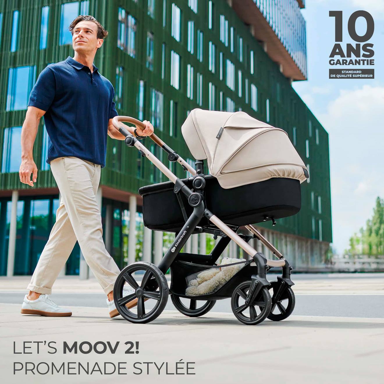 Poussette Trio Moov 2 Pratique Et Confortable Gris (Kinderkraft) - Image 1