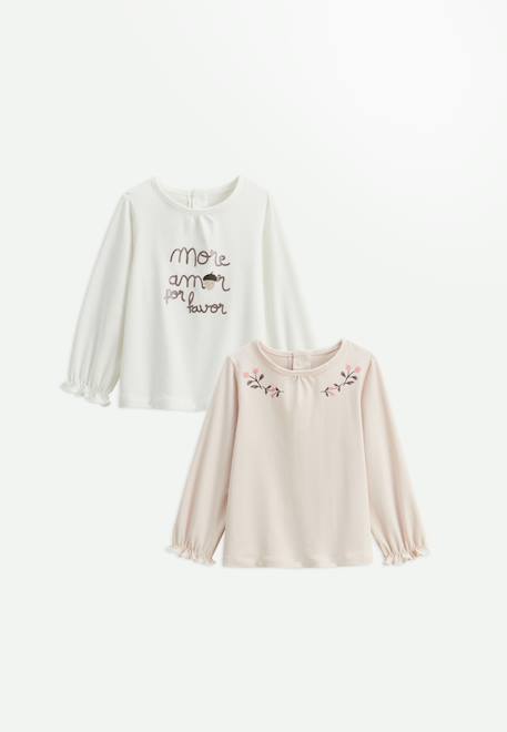 Lot de 2 t-shirts enfant manches longues sora  - vertbaudet enfant