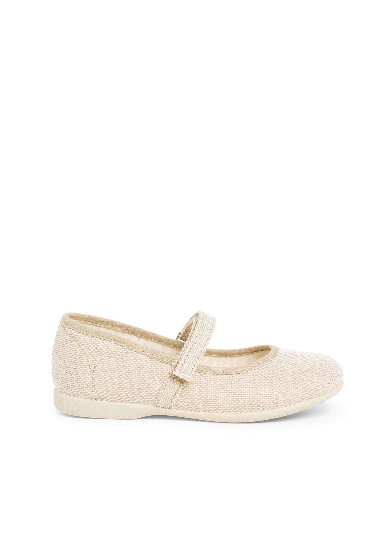 Chaussures Babies En Lin À Scratch Fin Pour Filles Sable