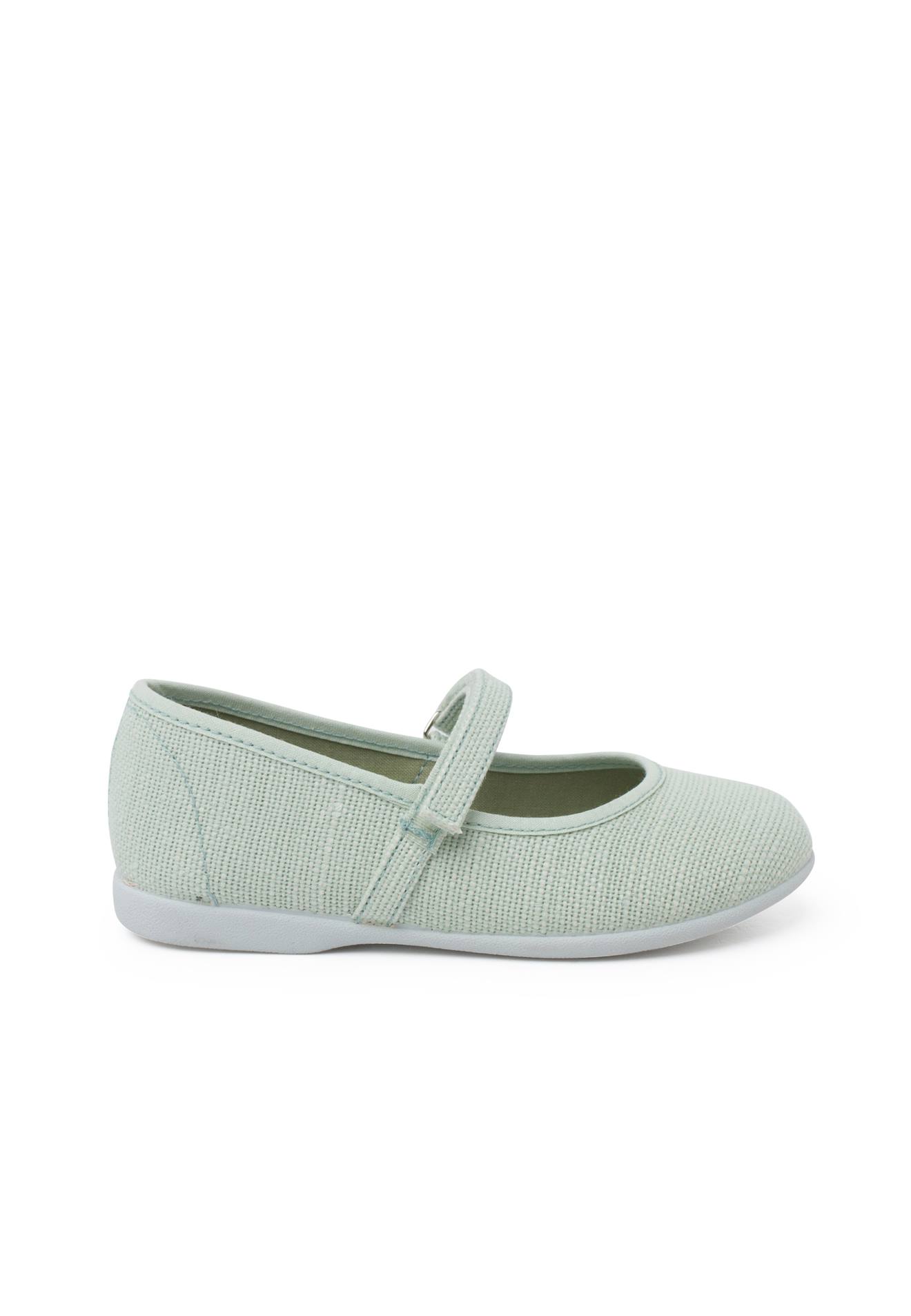 Chaussures Babies En Lin À Scratch Fin Pour Filles Aigue-marine