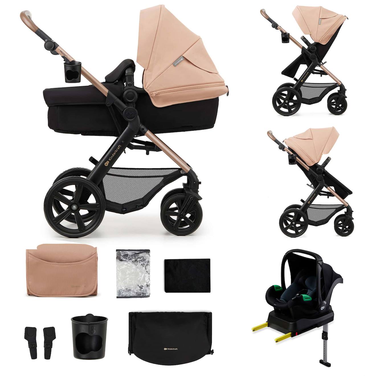 Poussette 4en1 Moov 2 Dès La Naissance Beige (Kinderkraft) - Couverture