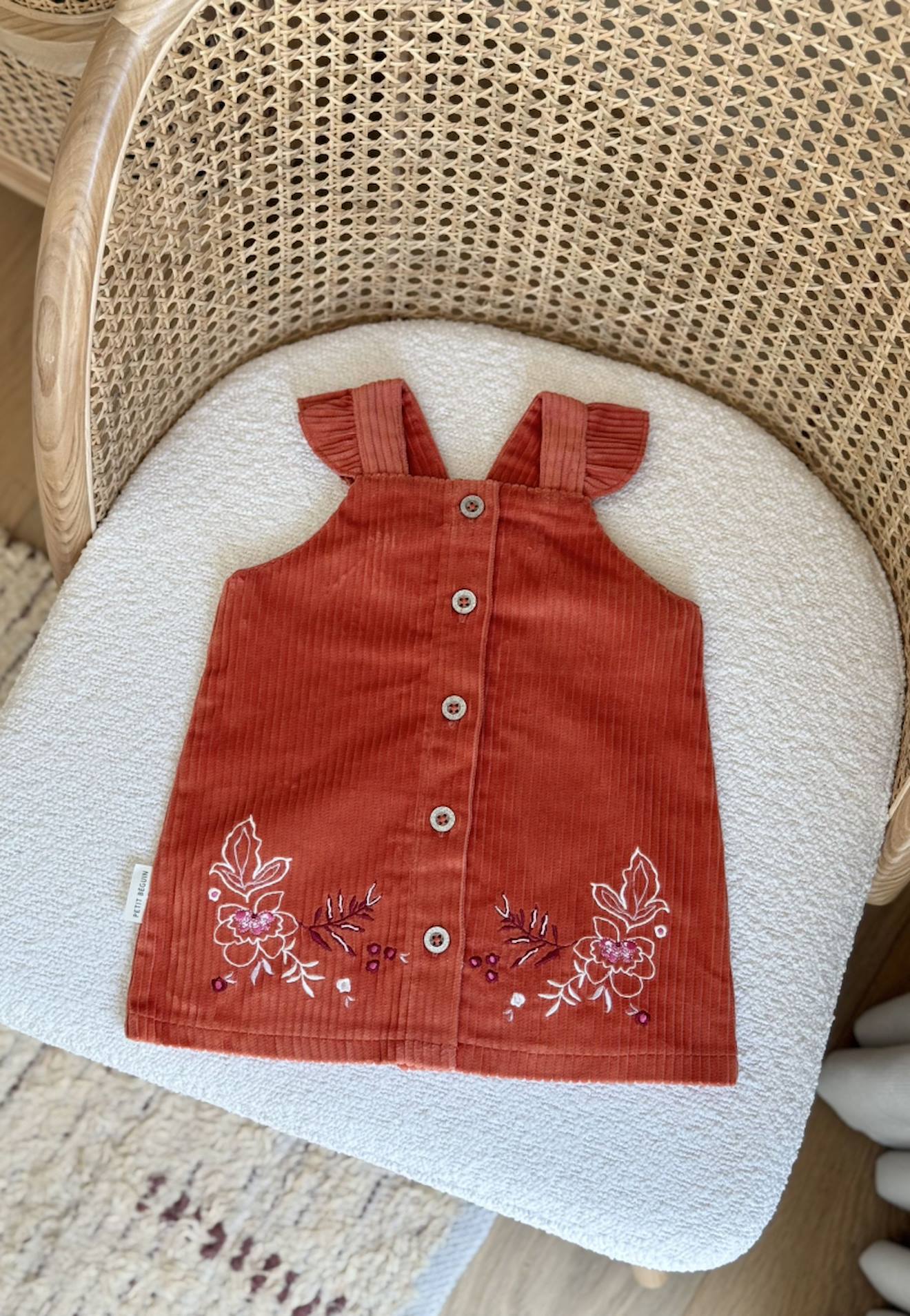 Robe Enfant En Velours Côtelé Manouk Orange
