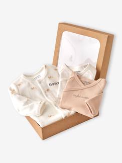 Pyjama bébé en velours + 2 bodies coffret cadeau naissance  - vertbaudet enfant