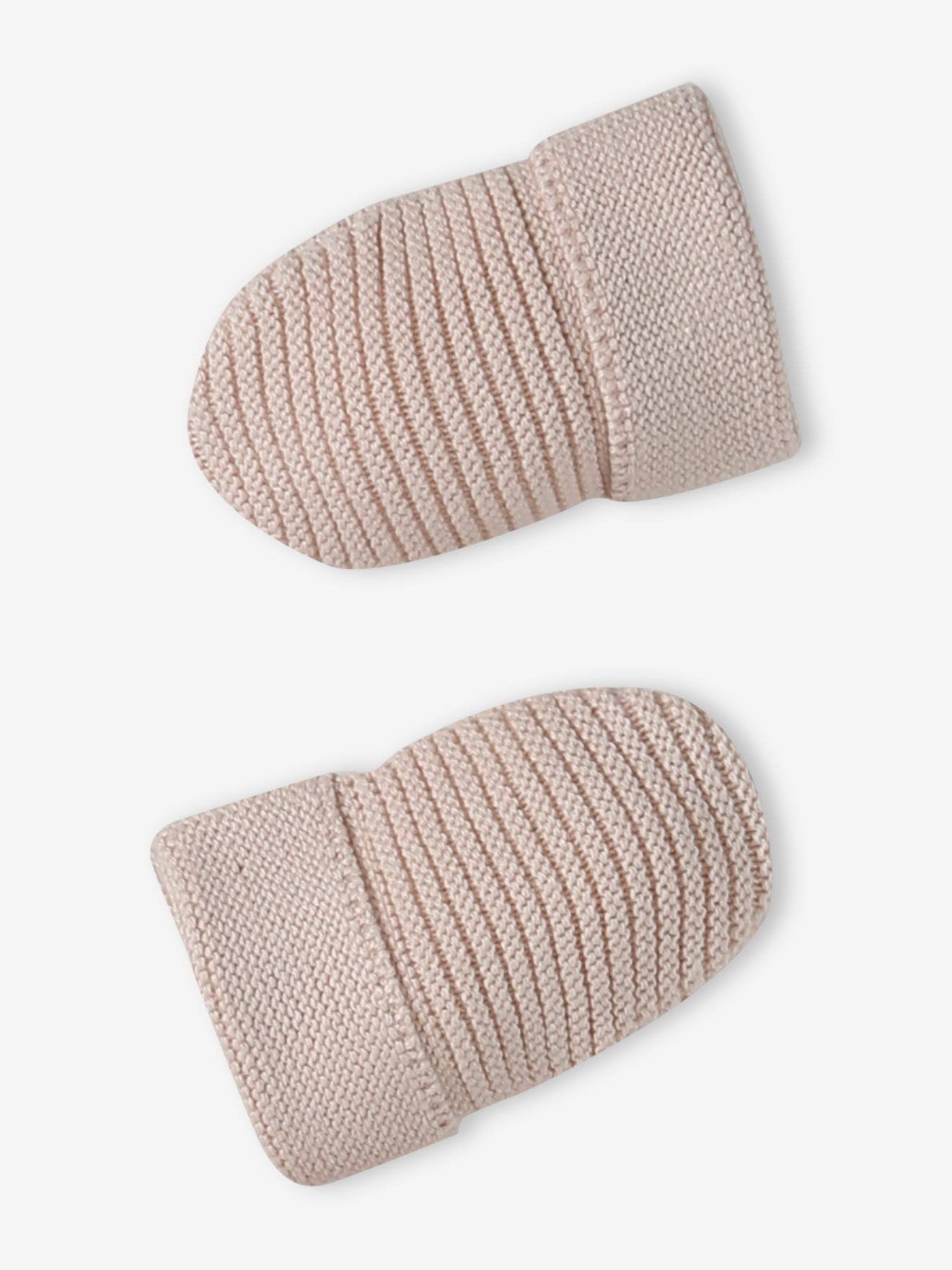 Kit naissance bonnet, moufles et chaussons et son pochon personnalisable rose (Vertbaudet) - Image 2