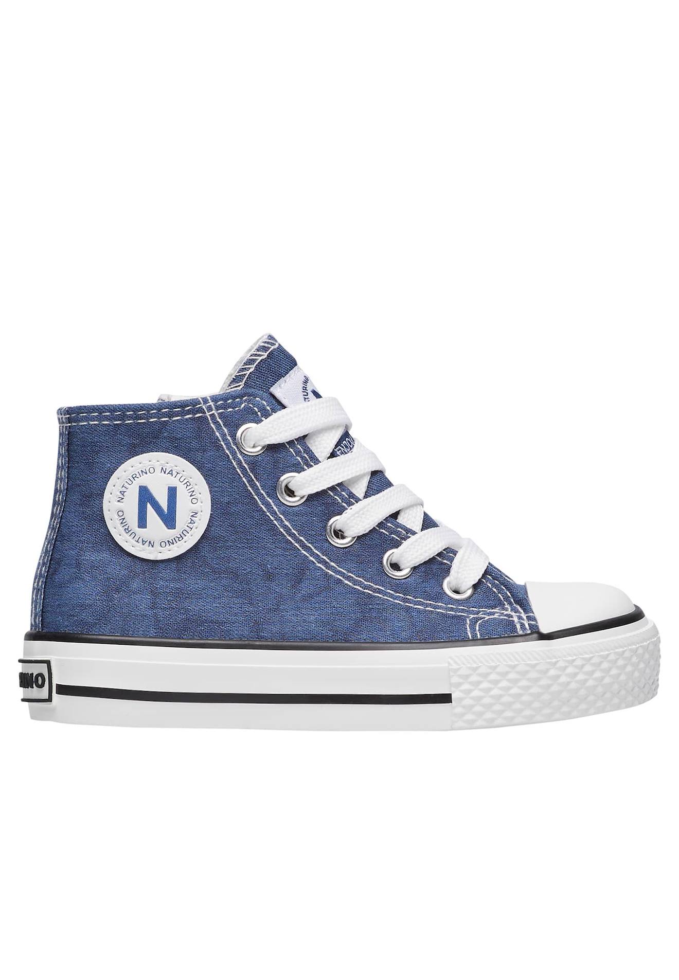 Baskets À La Cheville En Cuir Et Tissu Ylfas. Marine