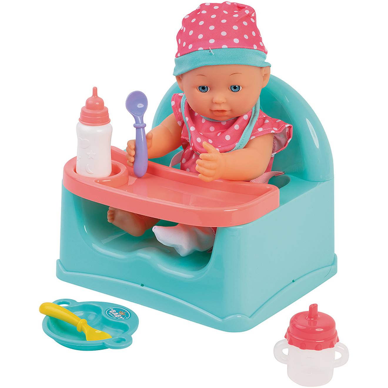 Poupon Chaise Repas Et Accessoires 30 Cm Multicolore
