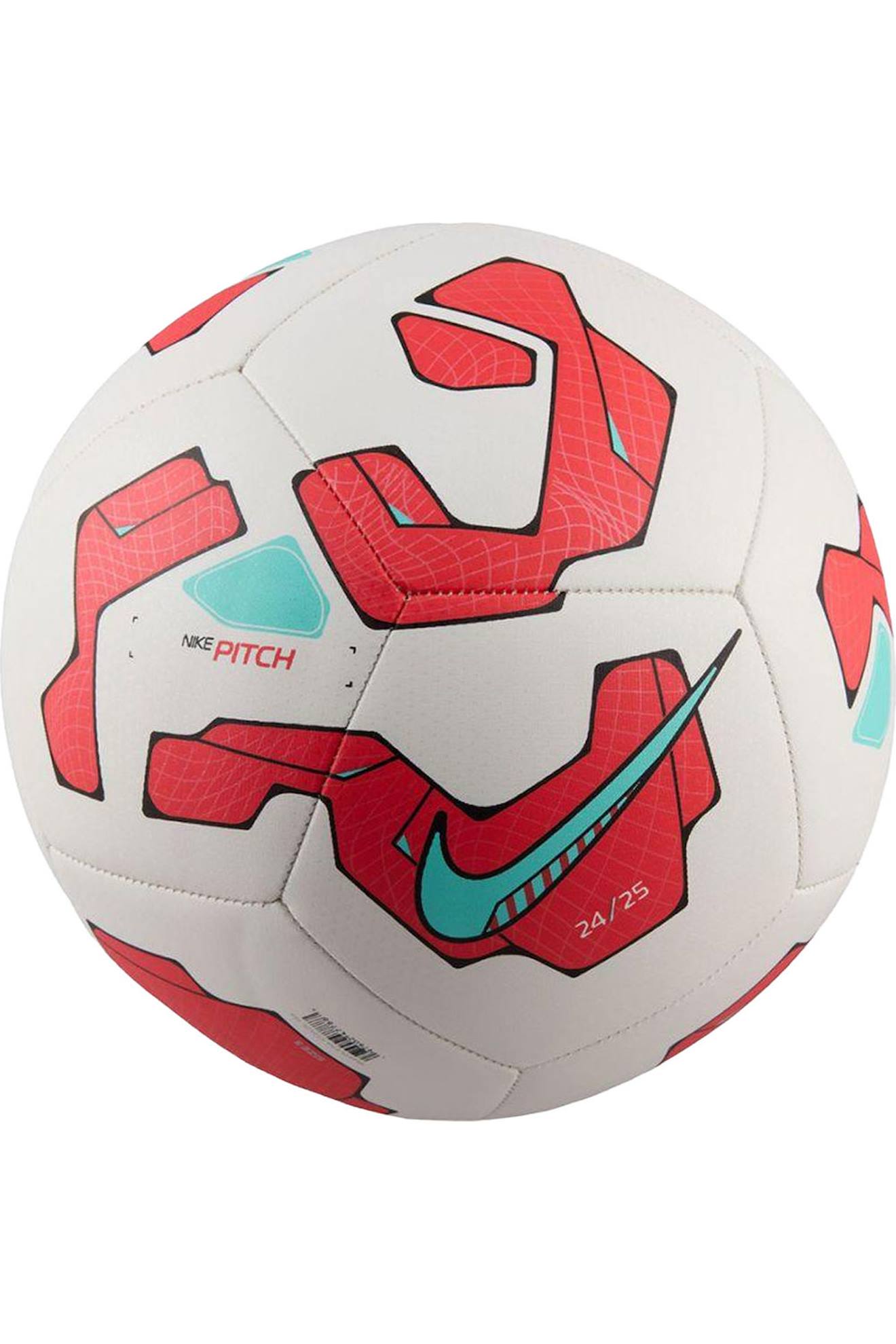 Ballon De Foot (taille 5) Pitch Blanc / Rouge