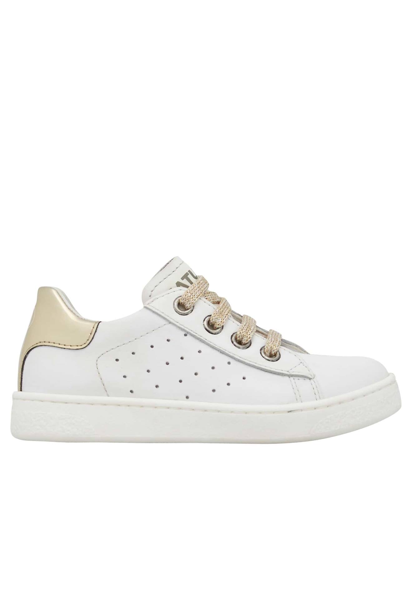 Baskets En Cuir Hasselt 2 Zip. Blanc-platine