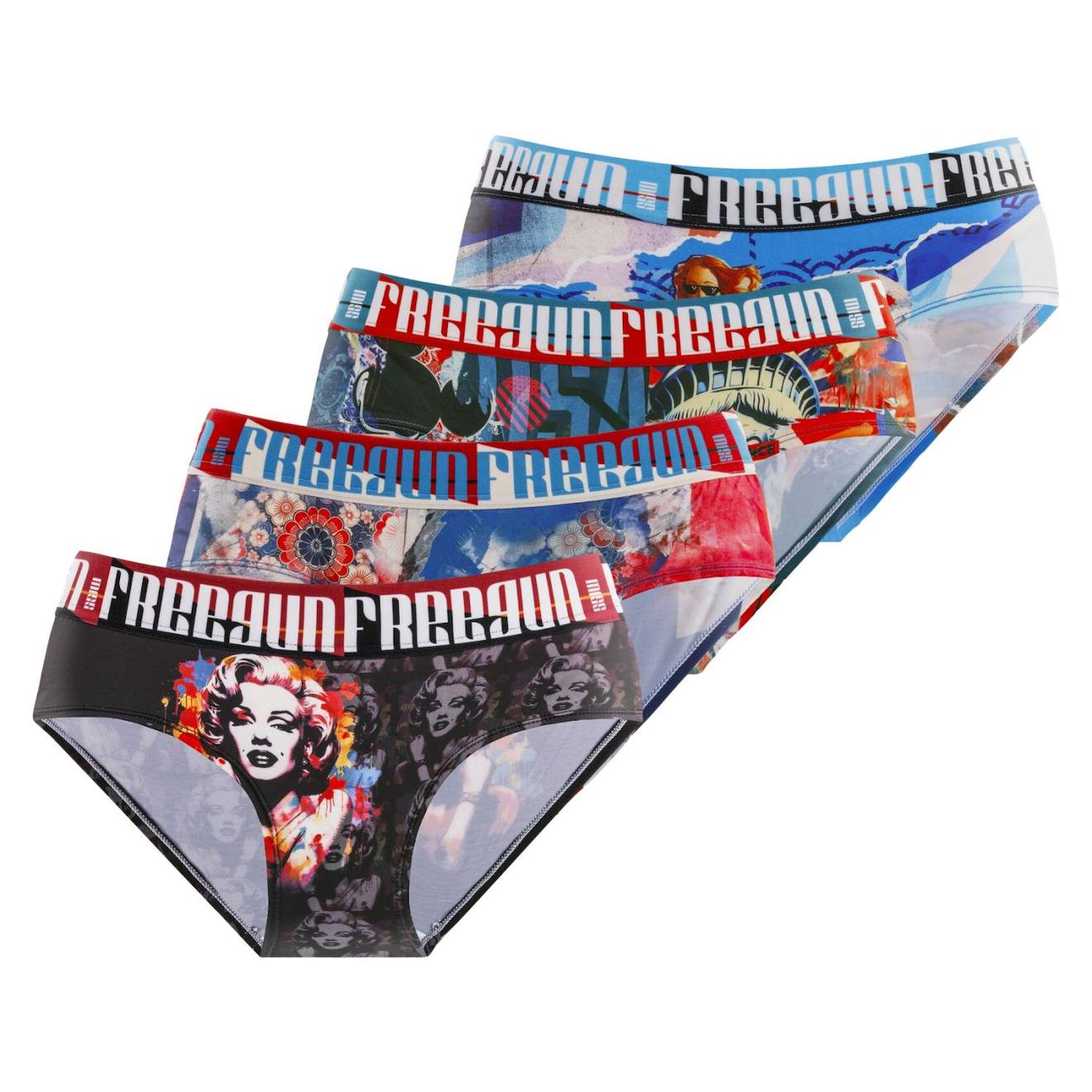 Lot De 4 Culottes Pop Art Turquoisenoirrouge 21 €