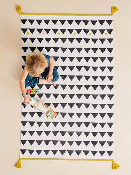 Tapis à pompons et triangles Atlas Noir et blanc 2 - vertbaudet enfant 