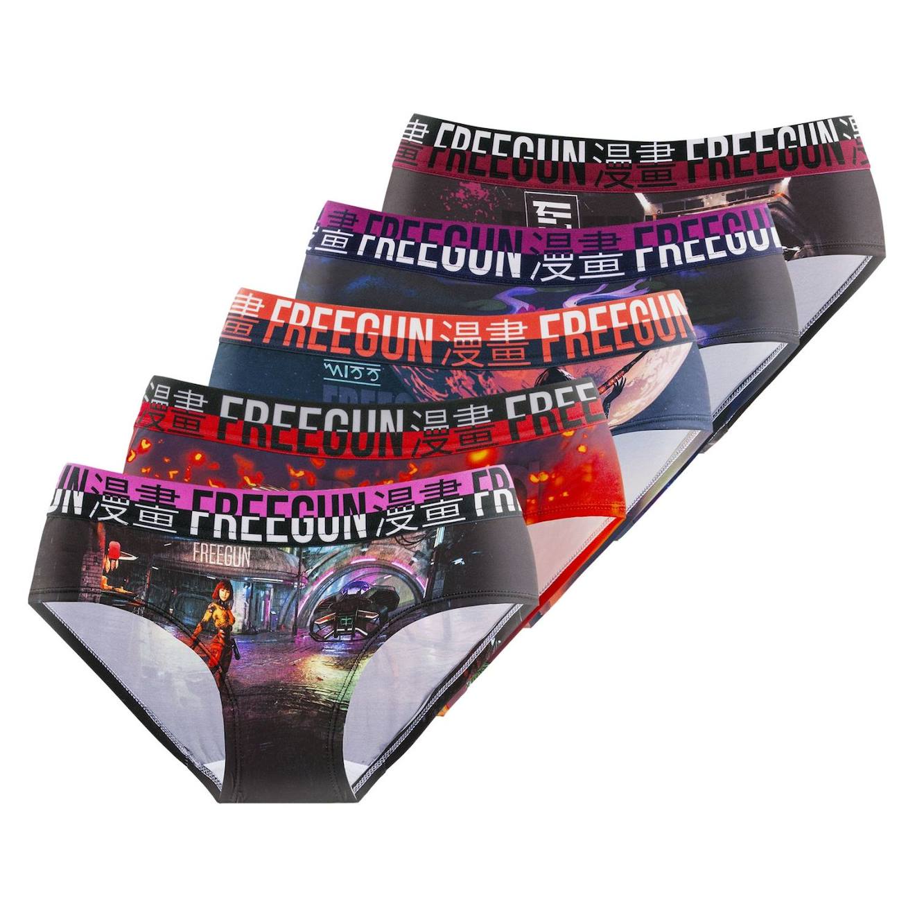 Lot De 5 Culottes Fantasy Noirroserougeviolet 25 €
