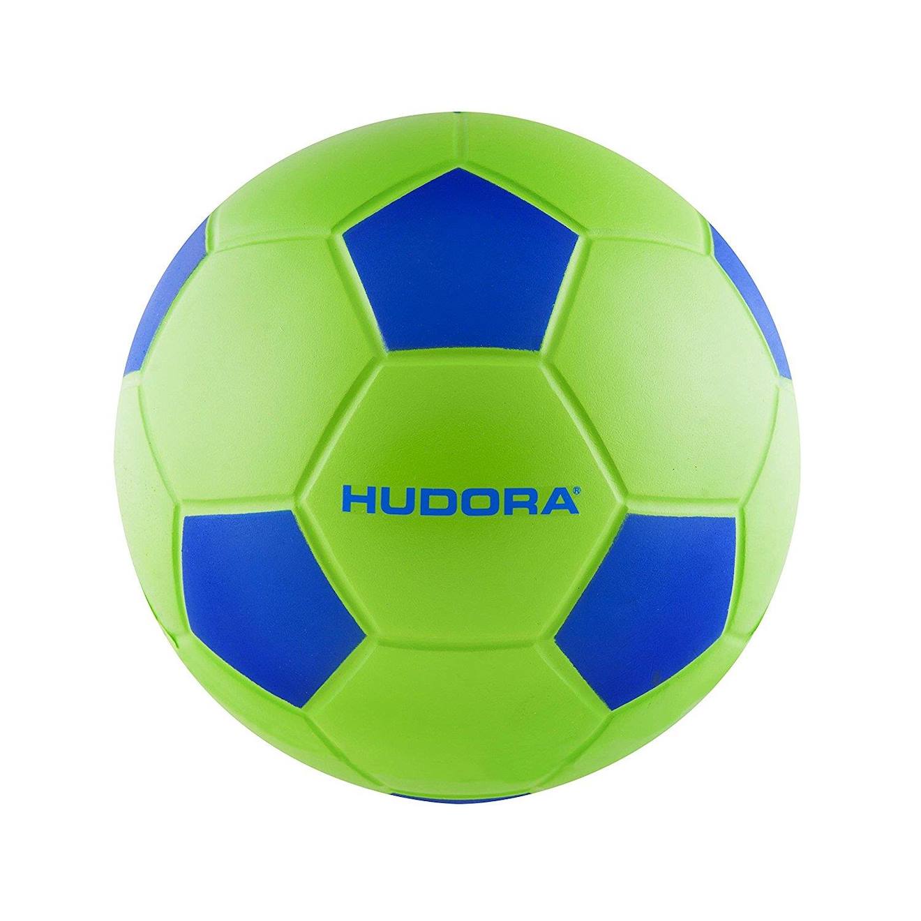 Ball De Foot En Mousse Vert Et Bleu