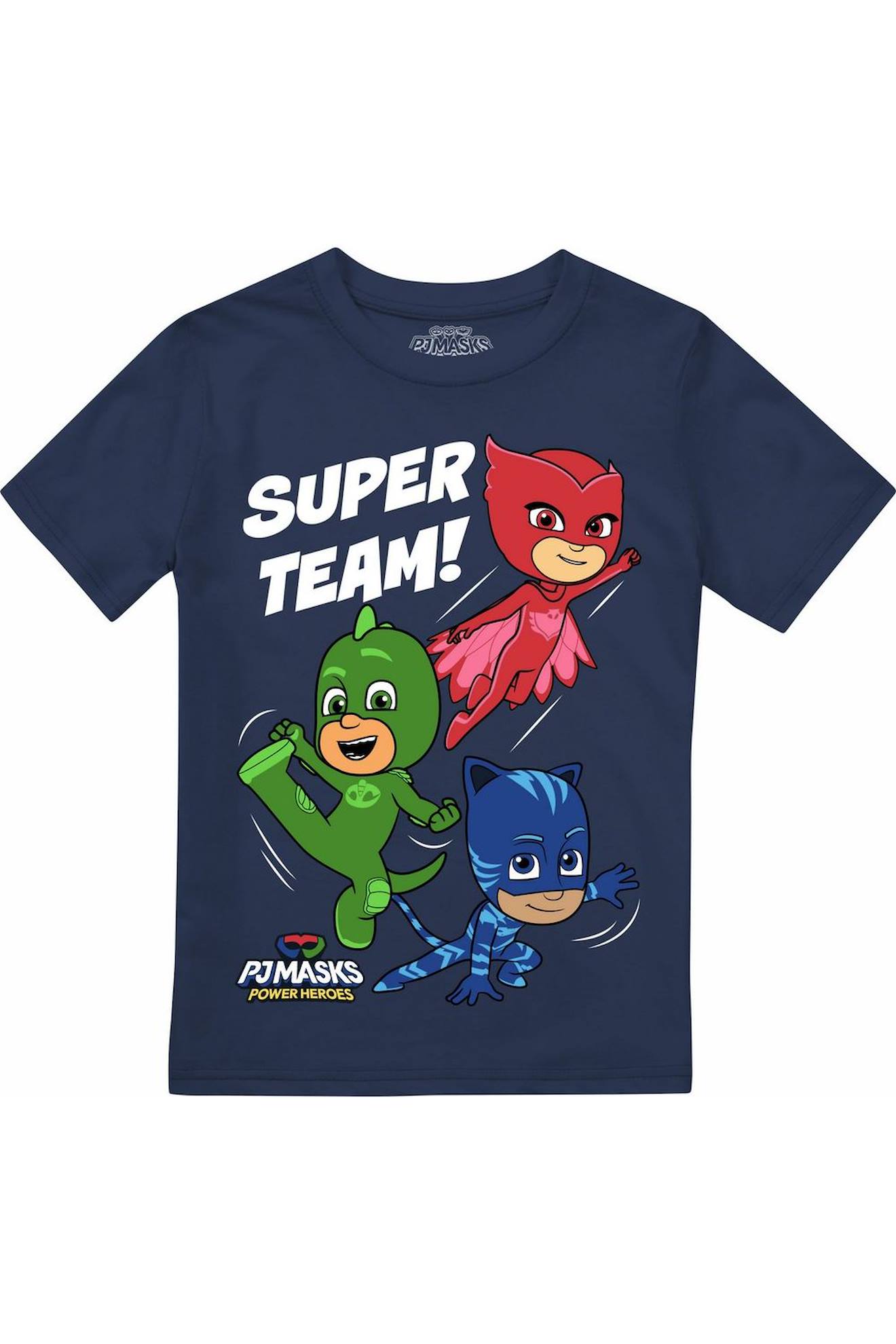 T-shirt Coton Les Pyjamasques Super Team! Bleu Marine