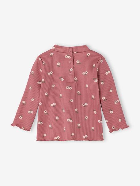 T-shirt bébé imprimé manches longues beige chiné+vieux rose 6 - vertbaudet enfant 