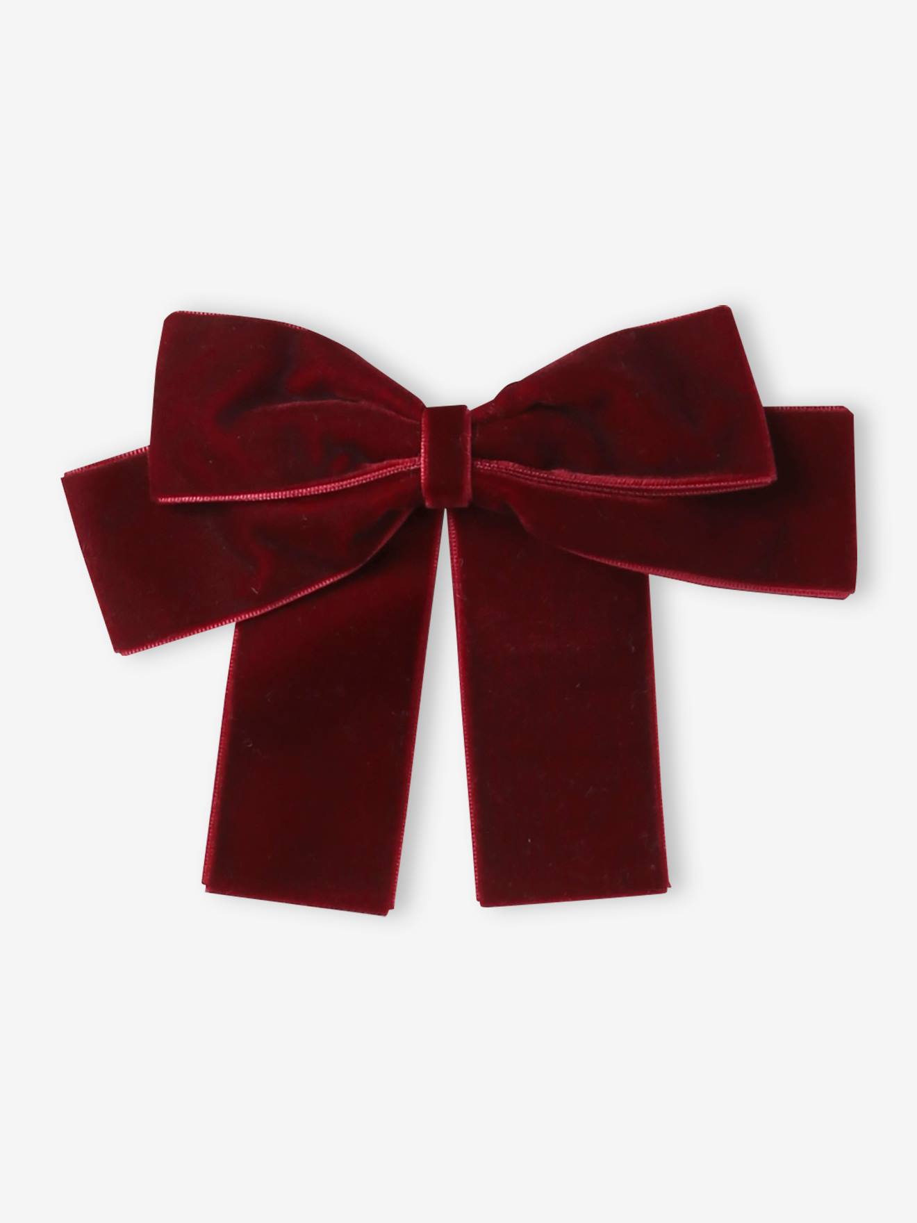 Pince à cheveux avec gros nœud en velours rouge