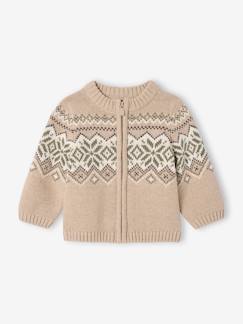 -Gilet zippé bébé en maille jacquard