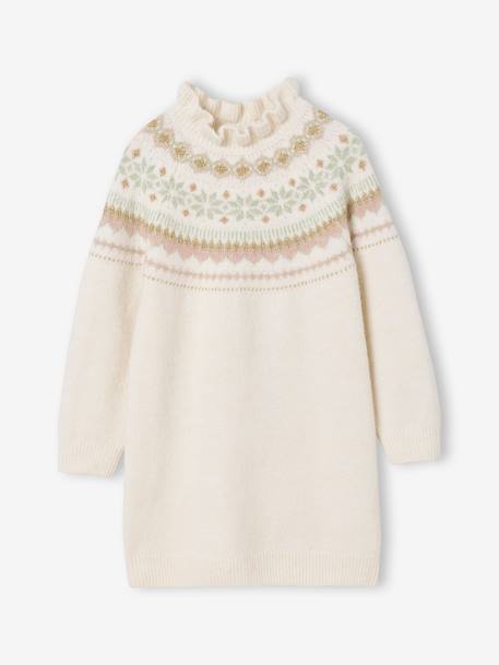 Fille-Robe-Robe jacquard en tricot fille