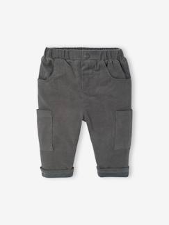 Pantalon bébé coupe battle en velours doublé  - vertbaudet enfant