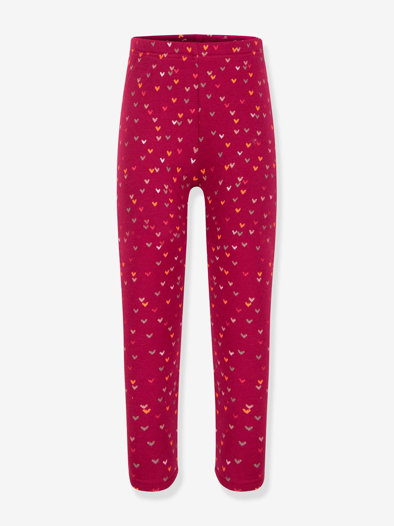 Leggings thermiques Happy Girls filles Coeurs grenadine