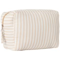 Puériculture-Toilette de bébé-Kit d'hygiène-Trousse de toilette gaze de coton rayé vert de gris