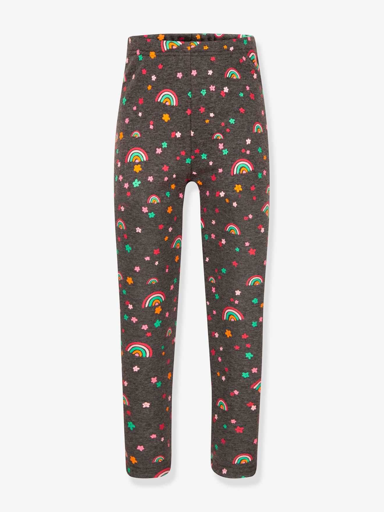 Leggings thermiques Happy Girls filles arc-en-ciel anthracite