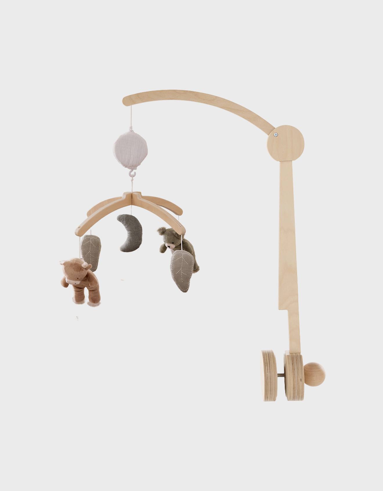 Mobile Musical Avec Bras En Bois – Orso & Fluffy Vert