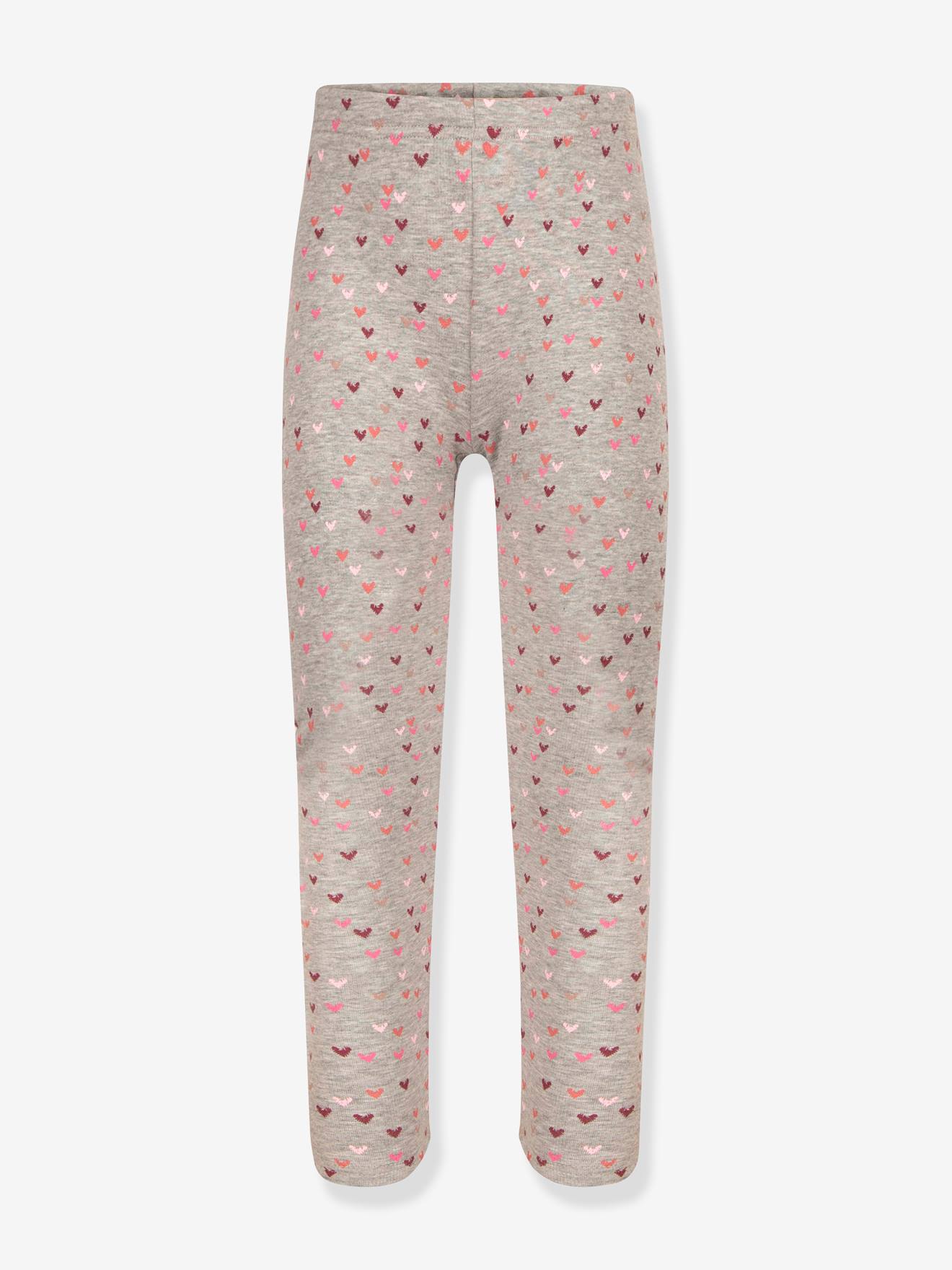 Leggings thermiques Happy Girls filles Coeurs gris chiné