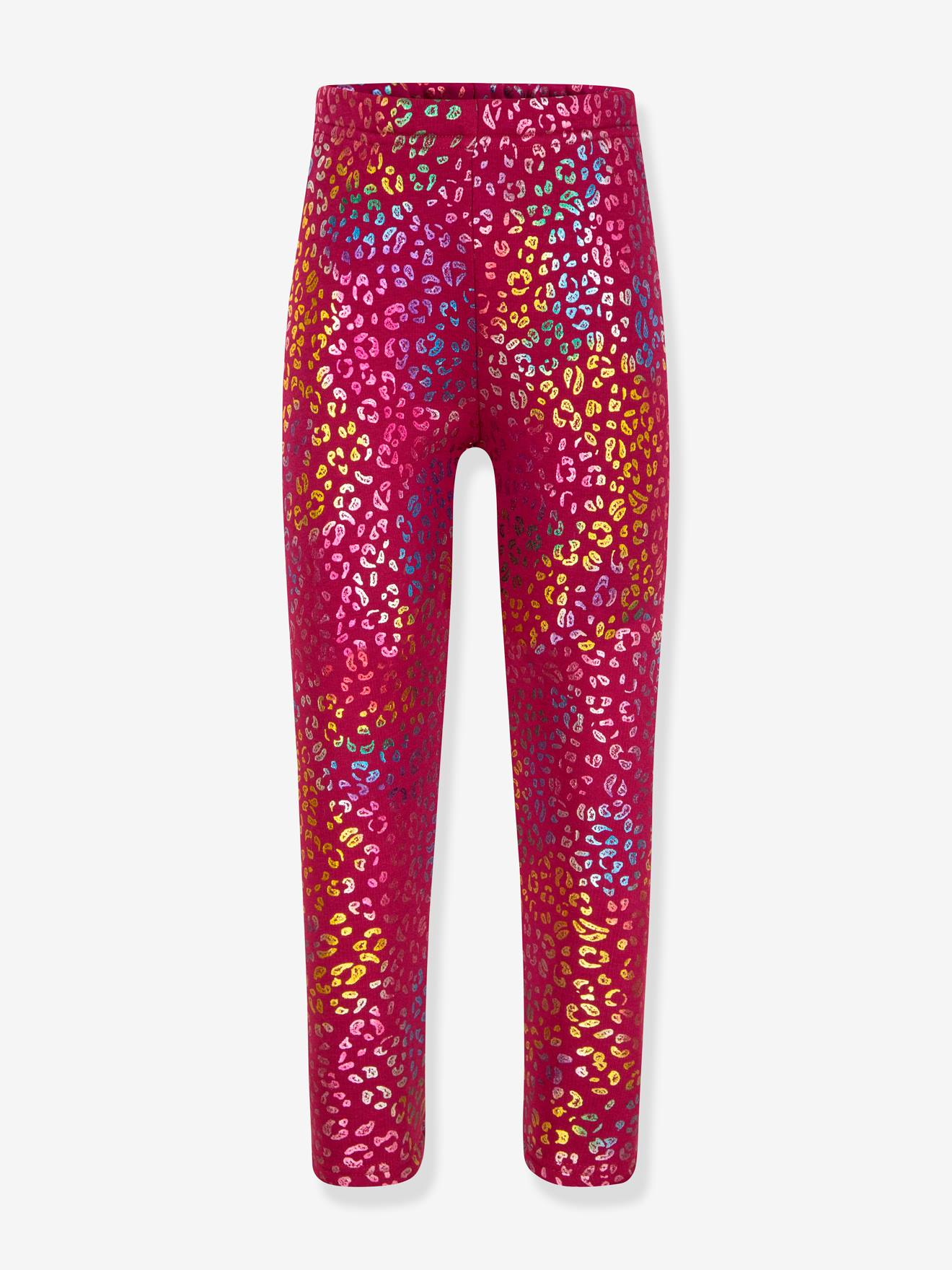 Leggings thermiques filles Happy Girls imprimé brillant grenadine