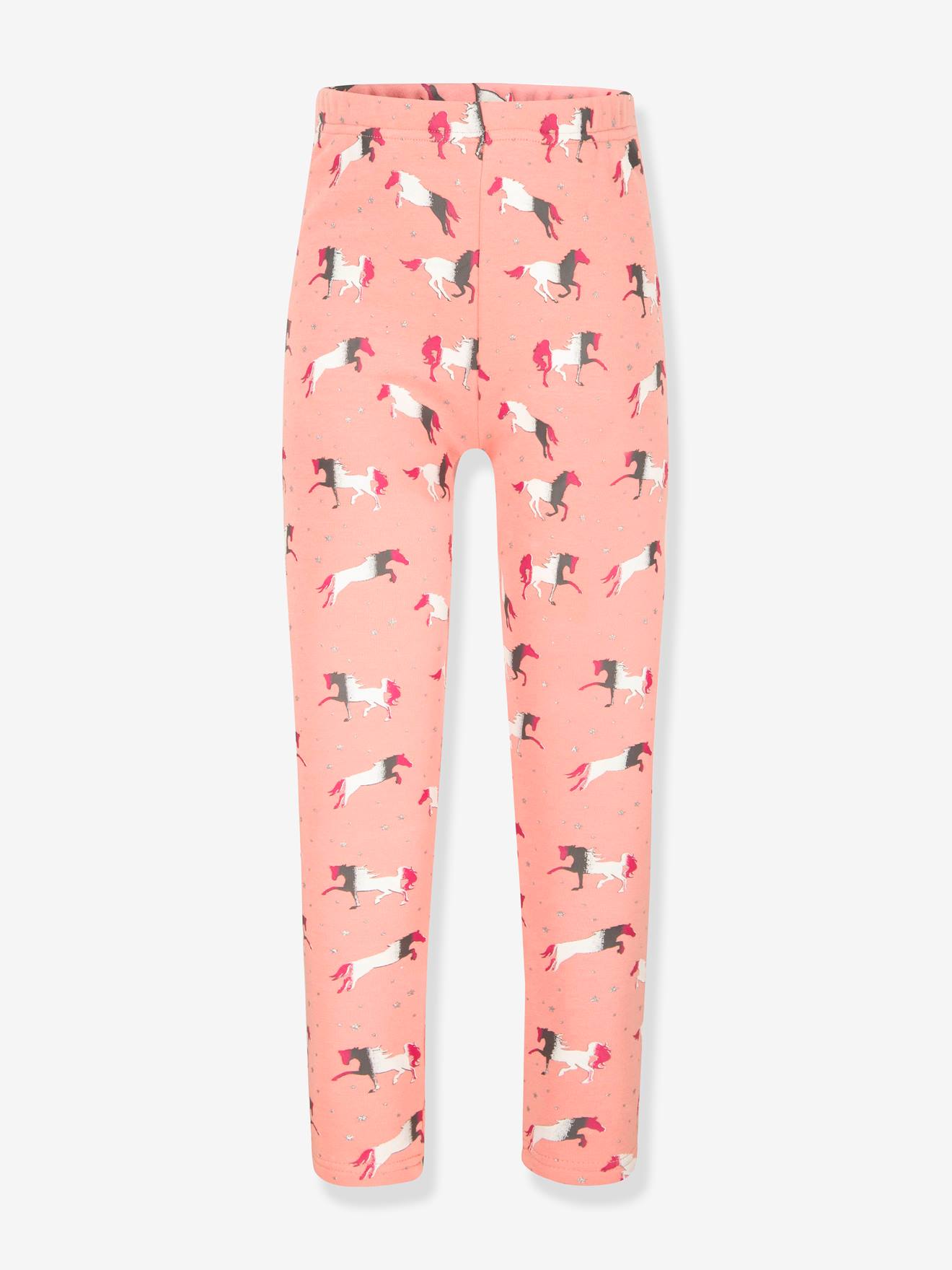 Leggings thermiques Happy Girls filles Chevaux rose poudré