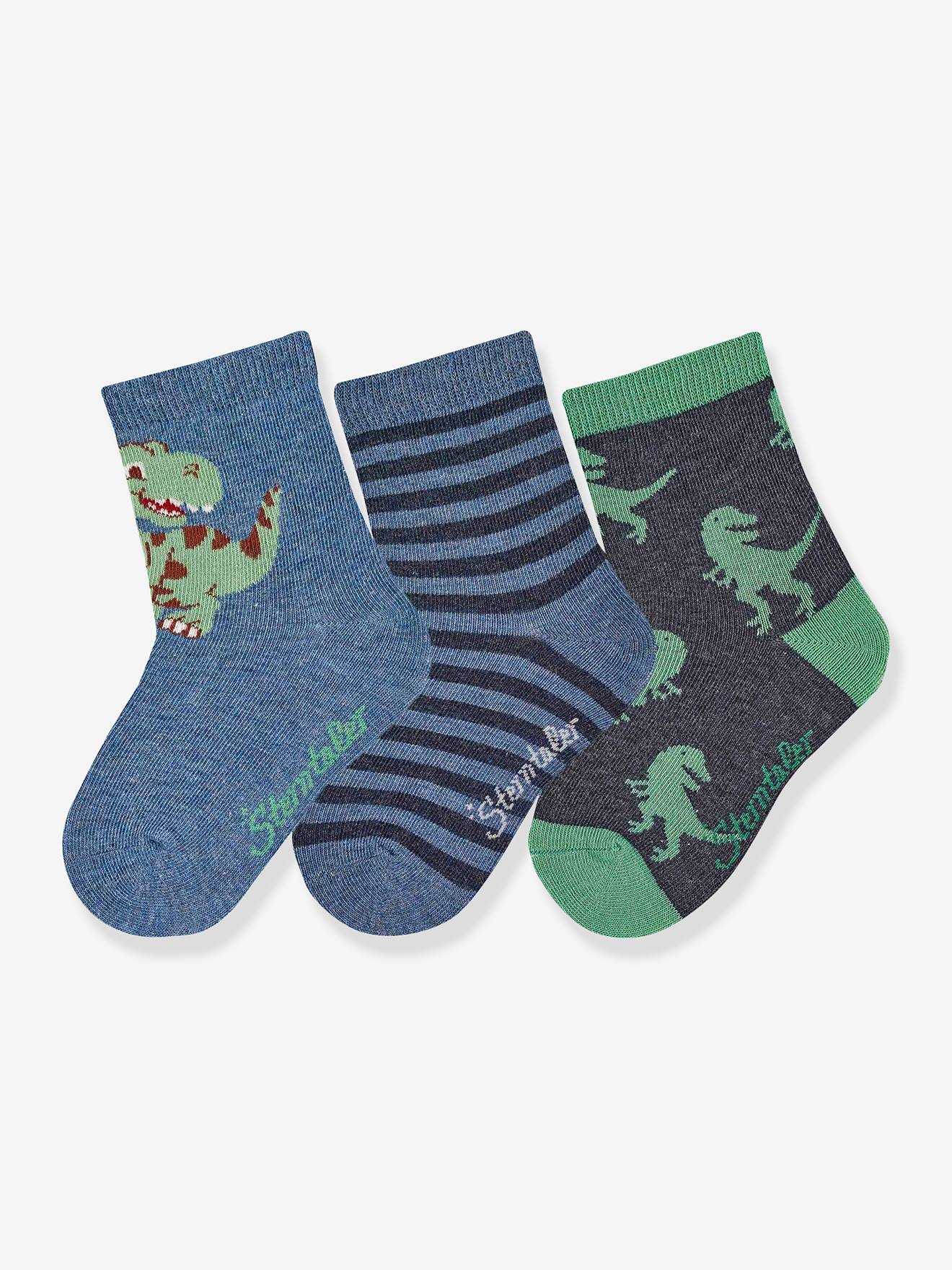 Lot de 3 paires de chaussettes dinosaures garçon Sterntaler bleu chiné