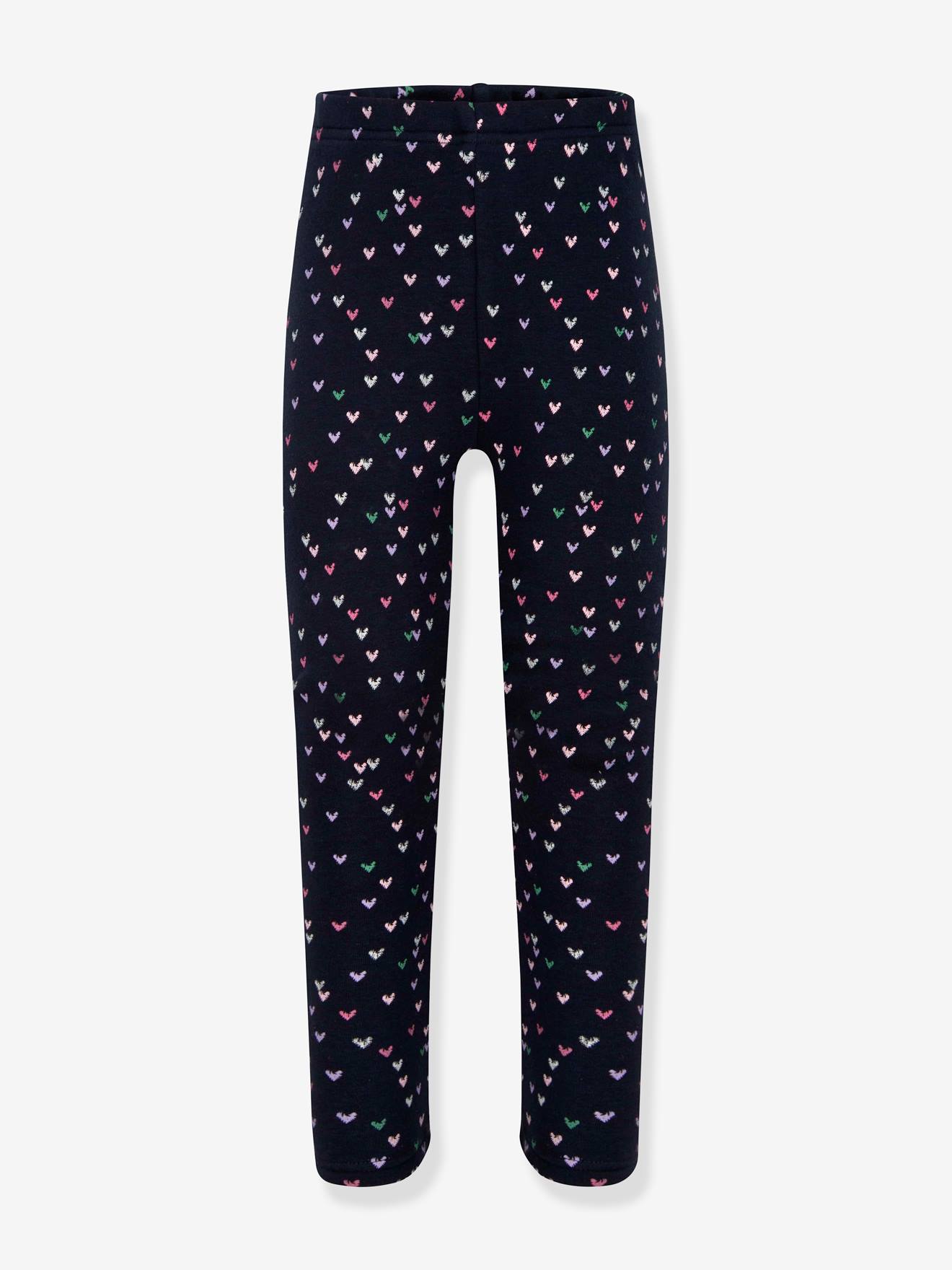 Leggings thermiques Happy Girls filles Coeurs marine