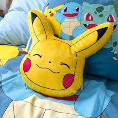 Linge de maison et décoration-Décoration-Matelas de sol, coussin-Futon-Coussin forme imprimé 100% polyester, pokemon yellow