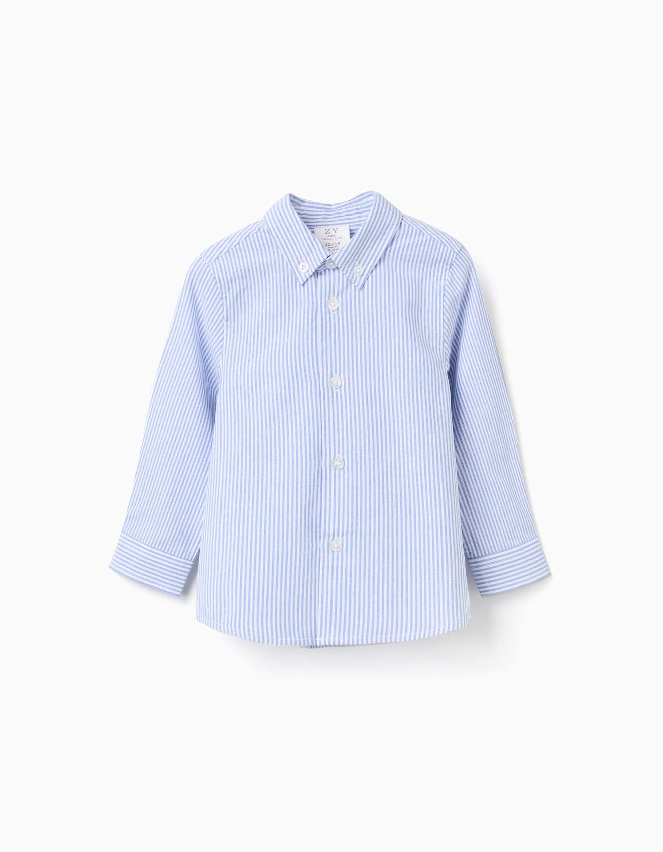 Chemise Oxford À Rayures Bleu Clair
