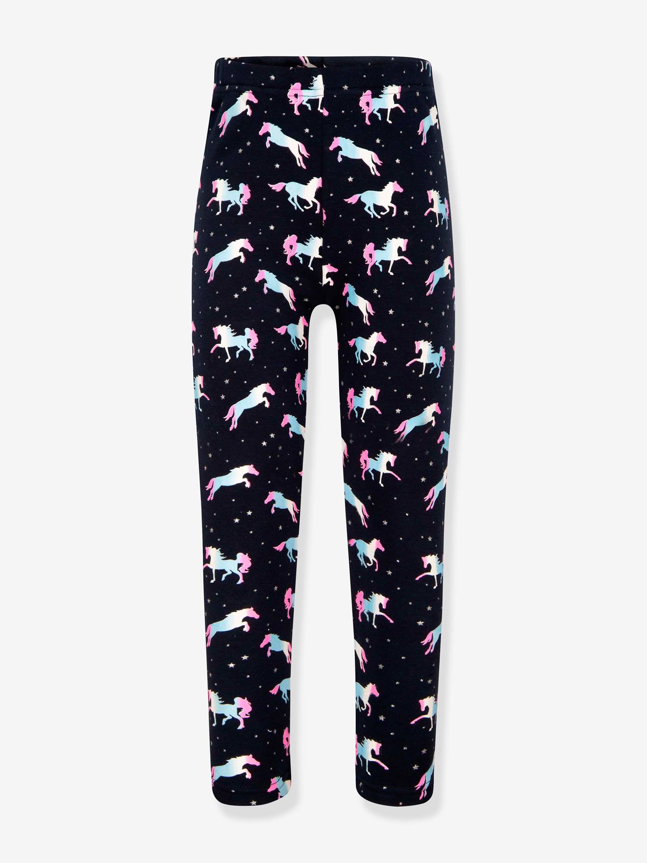 Leggings thermiques Happy Girls filles Chevaux marine