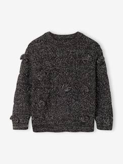 -Pull fille noël à torsades et noeuds