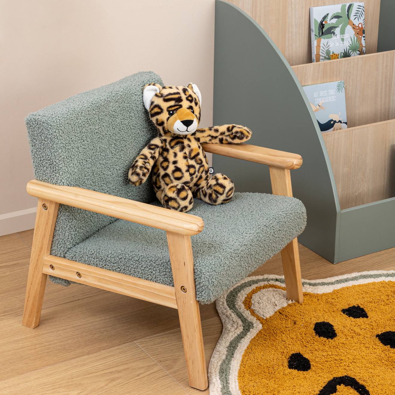 Fauteuil Enfant En Bouclette - Basile Vert Céladon