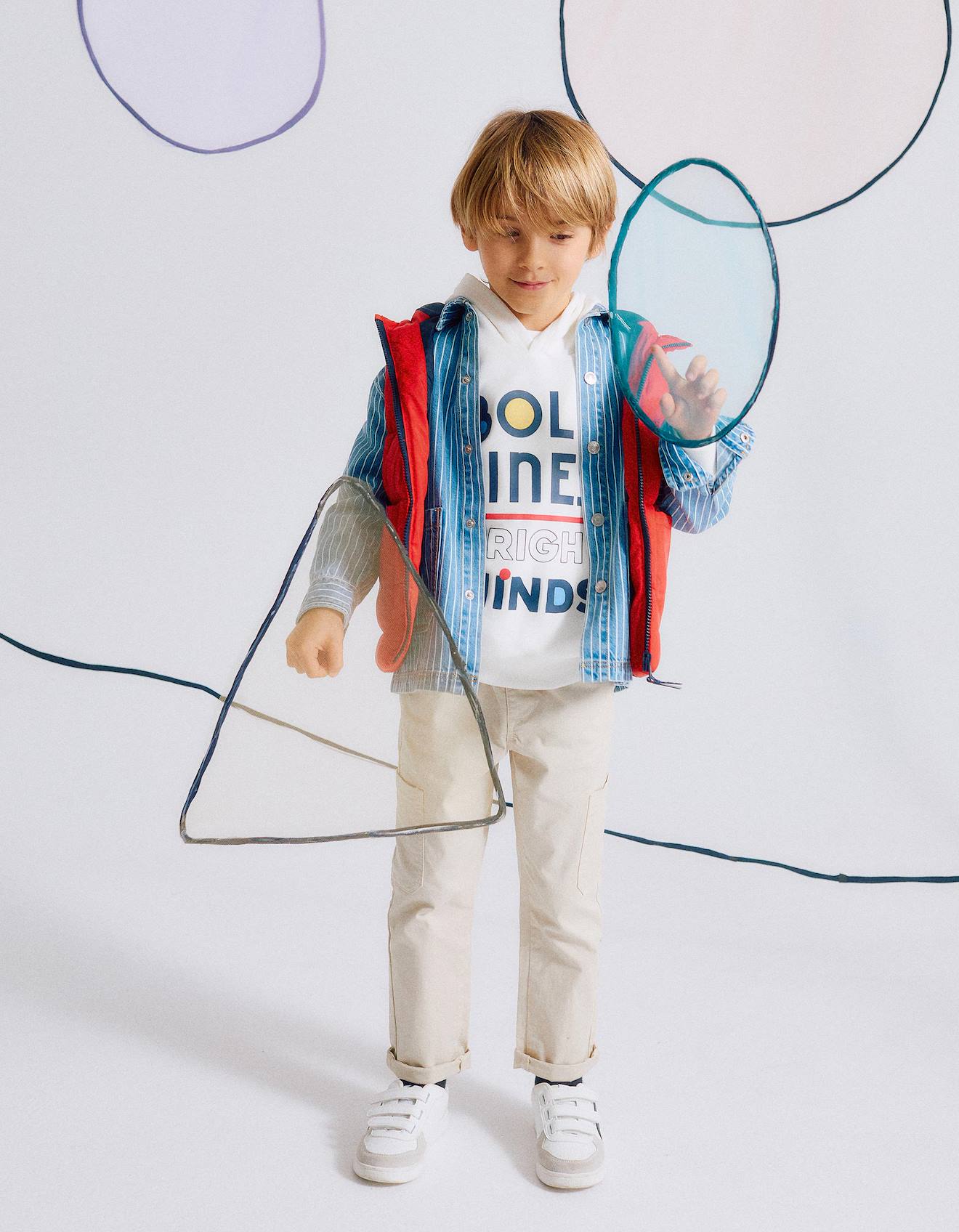 Pantalon Cargo En Sergé Beige Clair