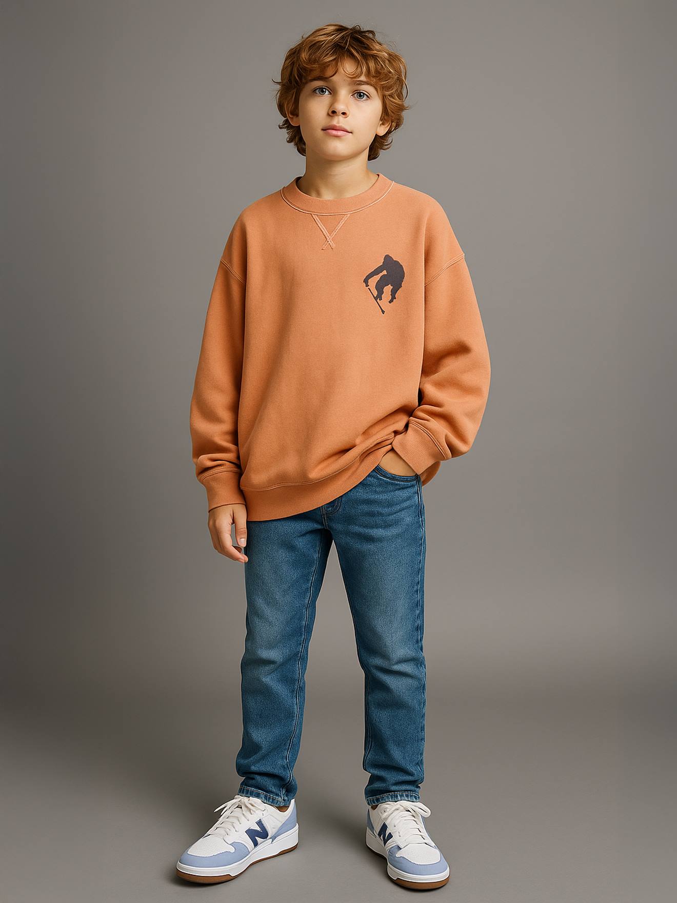 Lot 2 de sweats garon unis col rond caramel 20 €