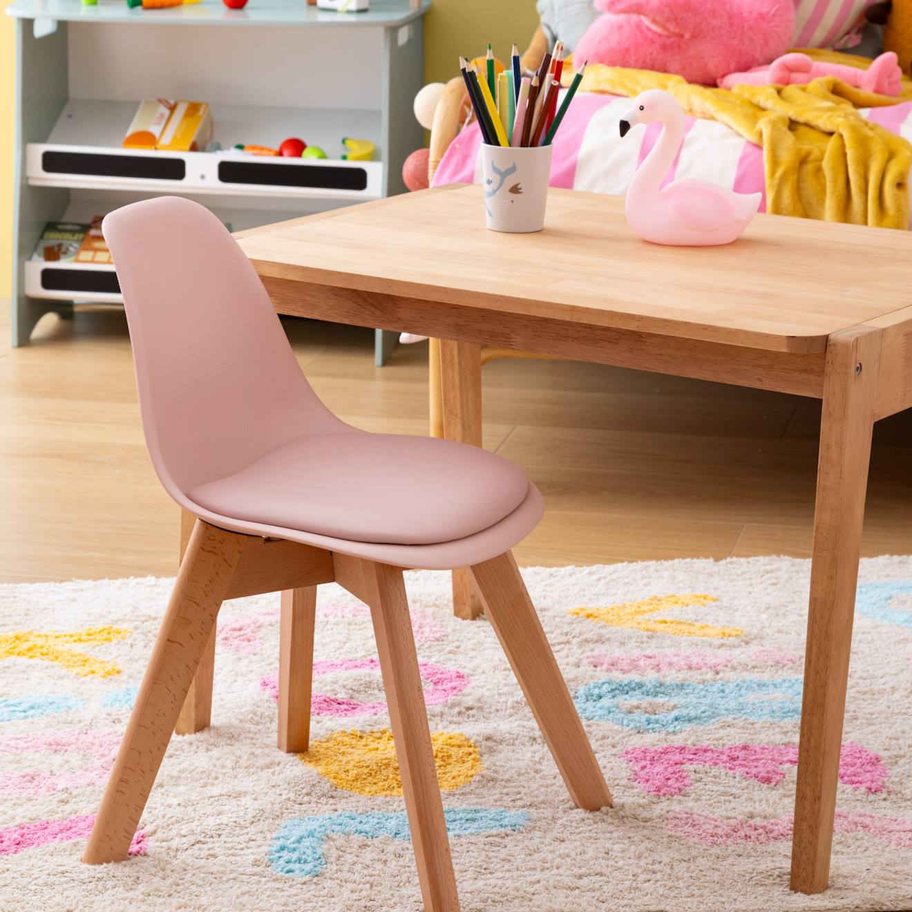 Chaise Design Scandinave Pieds Hêtre - Baya Rose