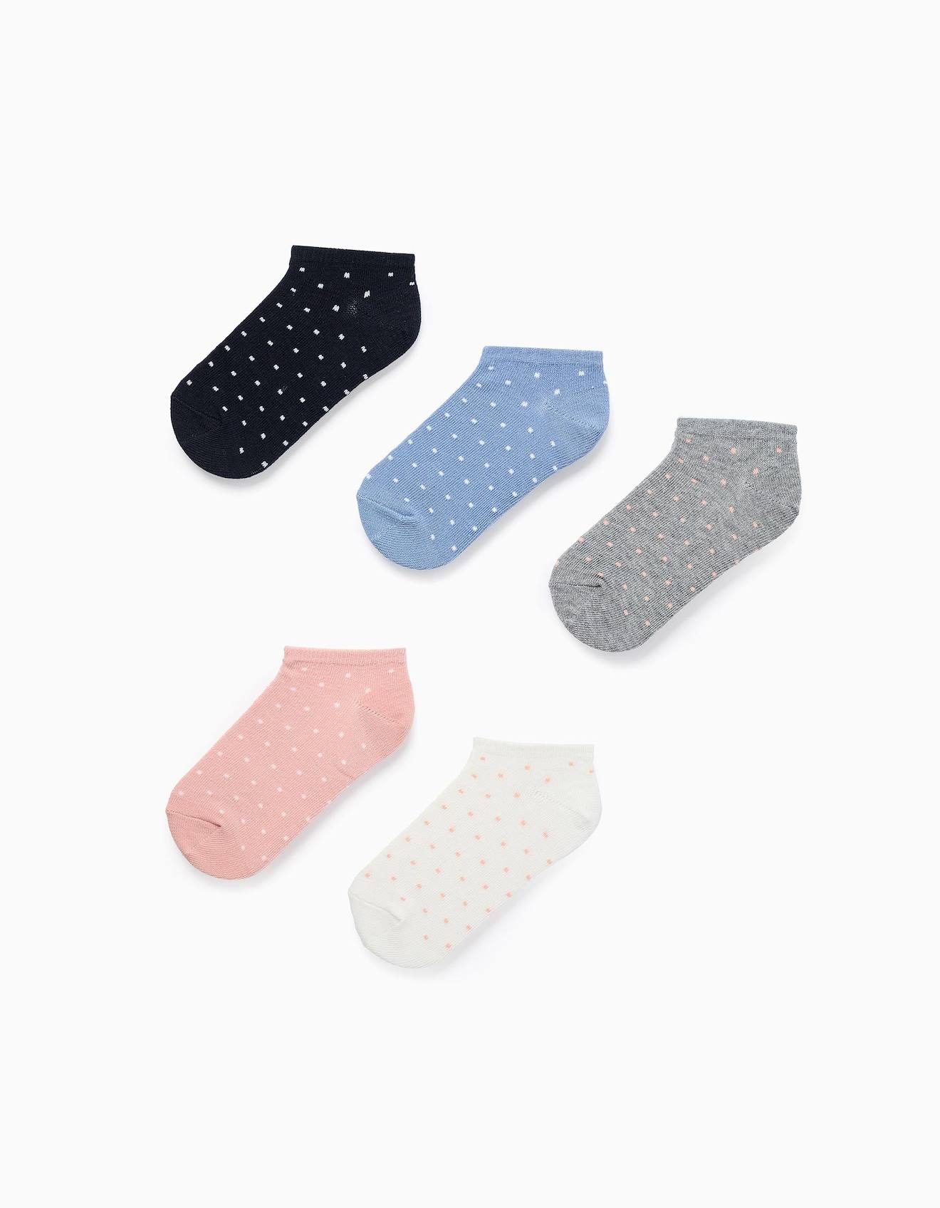 Pack De 5 Paires De Socquettes Avec Pois Multicolore