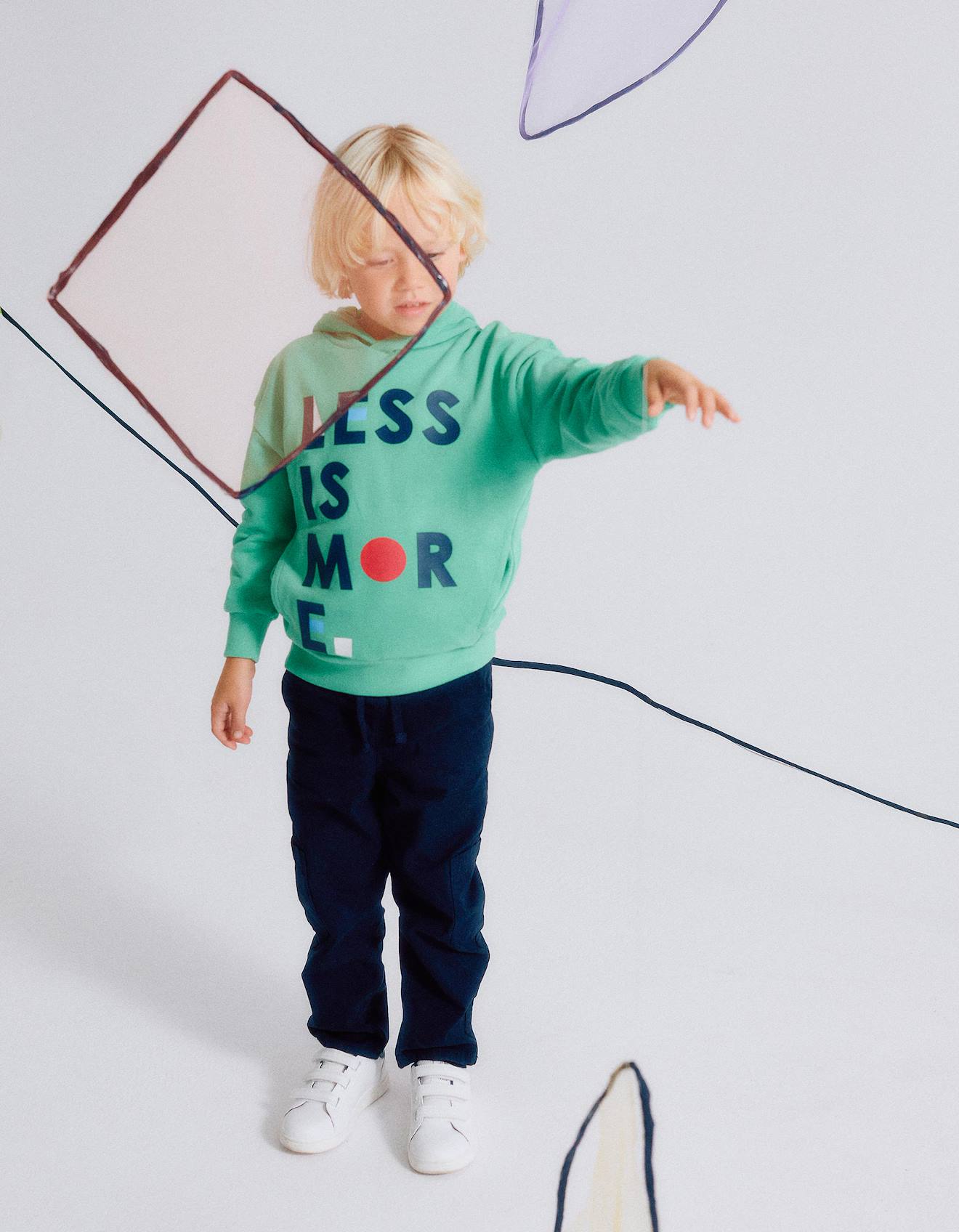 Sweat En Coton À Capuche Avec Imprimé Vert