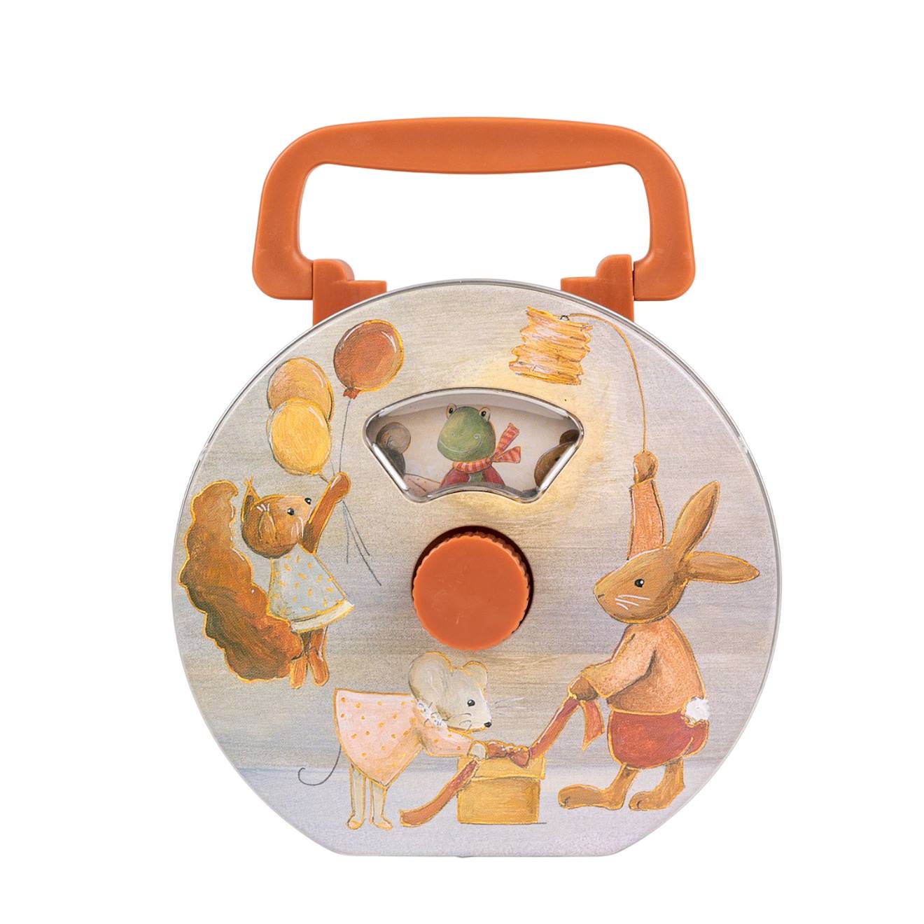 Boite À Musique En Métal Animaux Beige