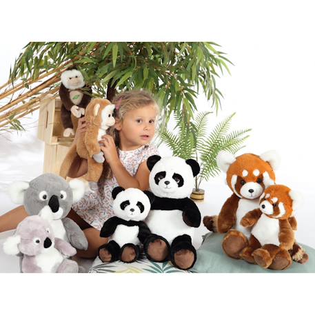 Peluche - peluche panda green forest - 20 cm Noir 3 - vertbaudet enfant 