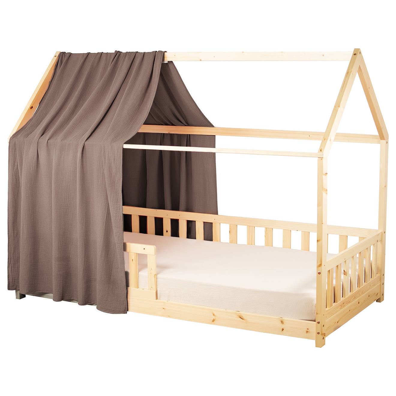 Ciel De Lit Cabane En Gaze De Coton Solo 420 Cm Marron
