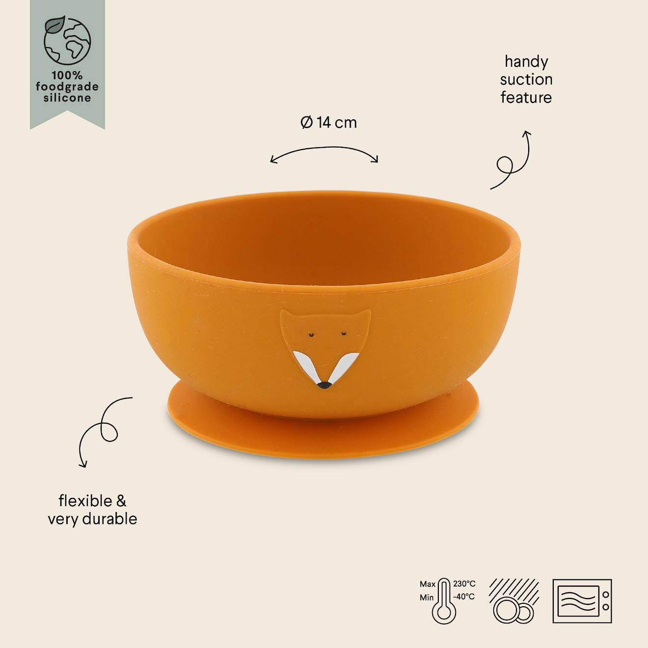 Bol En Silicone Avec Ventouse Orange (Trixie) - Image 1